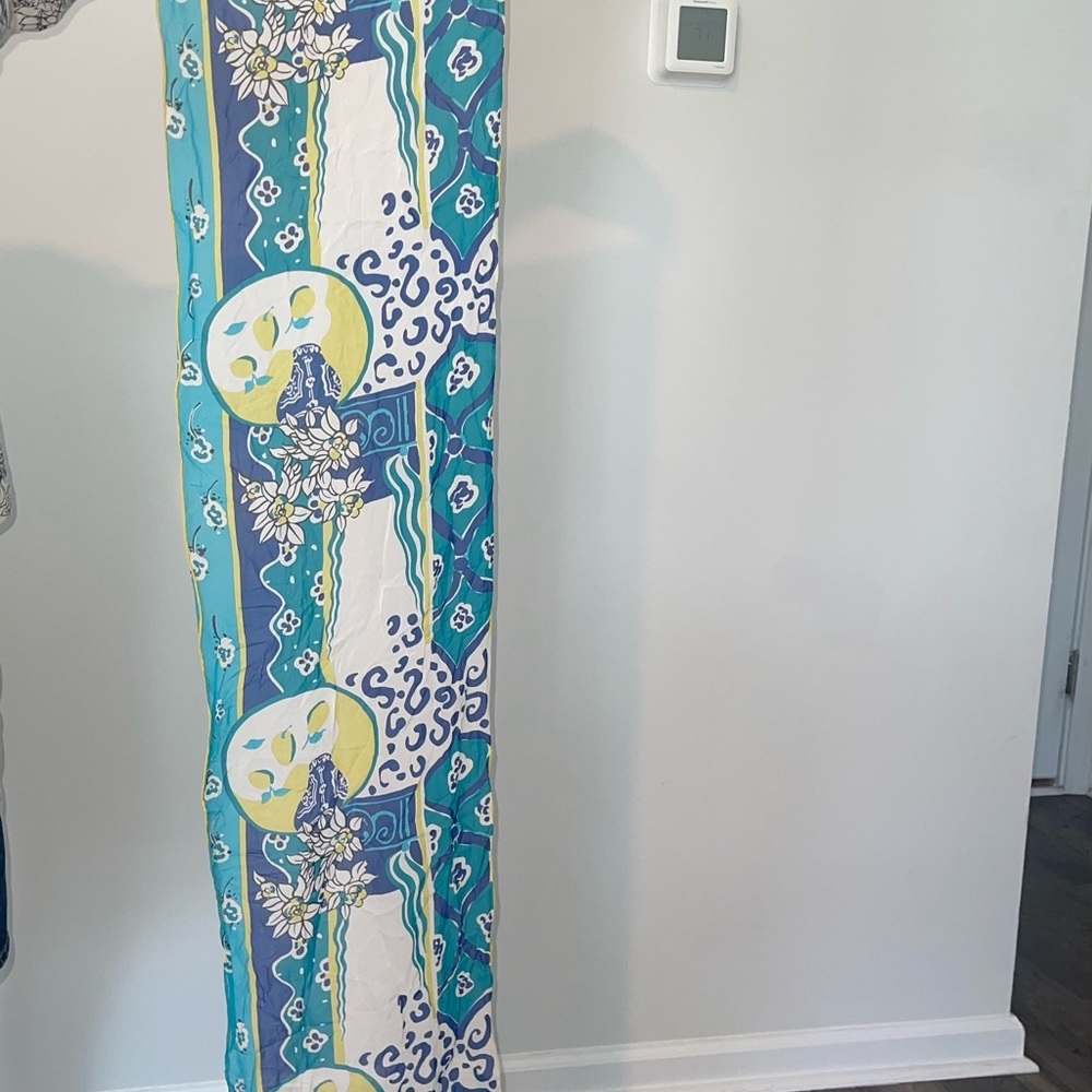 Blue and White Print Scarf